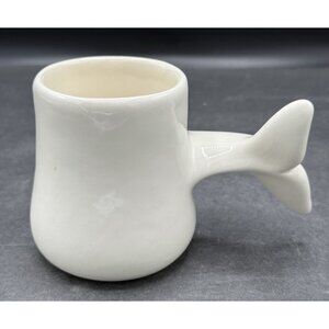Doug Wylie Signed Whale Tail Handle Glazed Pottery Mug 2012